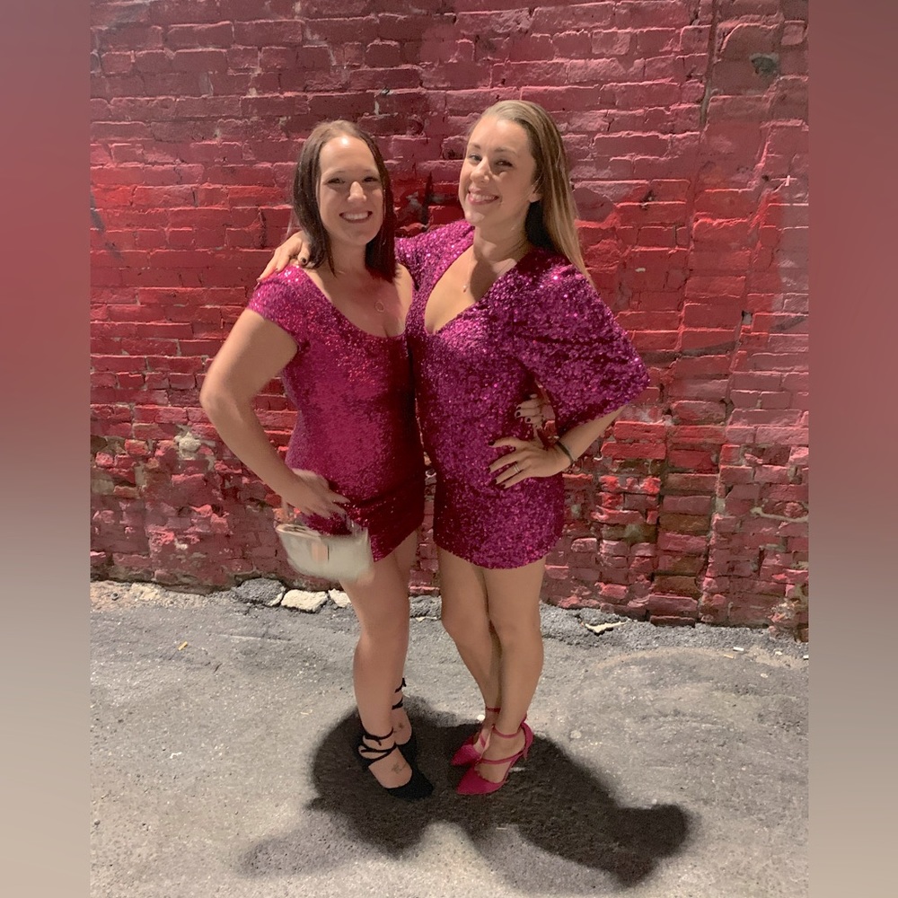 Pink sequin party dress